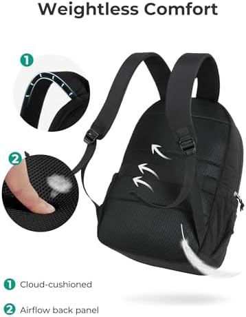 BAGSMART College Laptop Backpack, Travel Backpack for Women, Quilted Casual Daypack, Water-Resistant Bookbag for 15.6 Inch Laptop, Black - Image 6