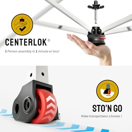 CROWN SHADES 10x10 Pop Up Canopy - Beach Tent with One Push Setup - Easy Outdoor Sun Shade for Events, Parties, Camping - Gazebo with STO-N-Go Cover Bag, Silver Coated Top, Forest Green - Image 3