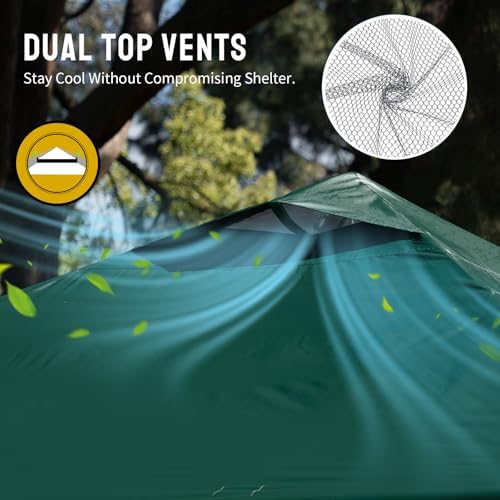 CROWN SHADES 10x10 Pop Up Canopy - Beach Tent with One Push Setup - Easy Outdoor Sun Shade for Events, Parties, Camping - Gazebo with STO-N-Go Cover Bag, Silver Coated Top, Forest Green - Image 5