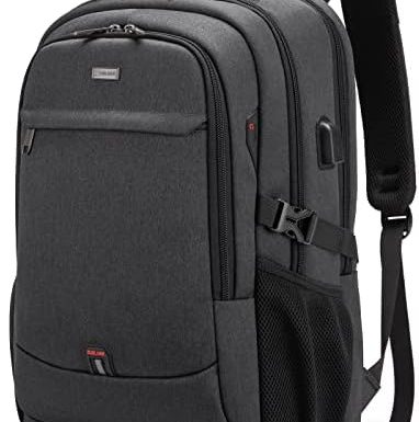 DUSLANG 17 Inch Laptop Backpack for Travel Water Resistant College Backpack for Men/Women Laptop Bag with USB Charging Port,Black